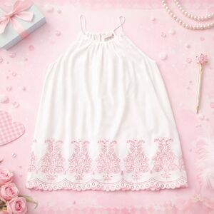 Loft Embroidered Camisole High Neck Top